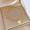 Minimalist Round Beads Heart Shape Electroplated Stainless Steel Chain Bracelet For Women