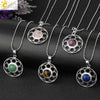 Minimalist Round Crystal Stone Pendant Necklace With Ball Chain Lace Detail Unisex Fashion Jewelry For Men And Women
