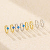 Minimalist S925 Silver Ins Cold Style Geometric Opal Inlaid Earring With Electroplating