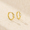 Minimalist S925 Silver Ins Cold Style Geometric Opal Inlaid Earring With Electroplating