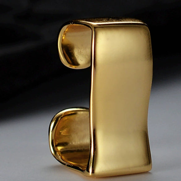 Minimalist S925 Sterling Silver Geometric Glossy Ear Clip For Women Sweet Cool Style