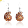 Minimalist Shell Conch Earrings Creative Beach Style Fossil Pattern Drop Earrings For Women Summer Jewelry