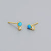 Minimalist 925 Silver Geometric Diamondencrusted Synthetic Opal Earrings For Women With Electroplating