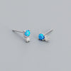 Minimalist 925 Silver Geometric Diamondencrusted Synthetic Opal Earrings For Women With Electroplating