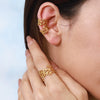Minimalist Smooth Branch Hollow Opening Electroplated Stainless Steel Geometric Ear Clip Ring For Women