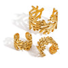 Minimalist Smooth Branch Hollow Opening Electroplated Stainless Steel Geometric Ear Clip Ring For Women
