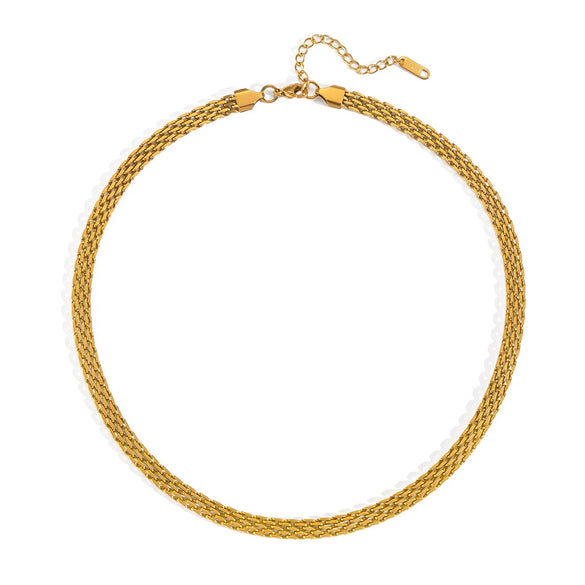 Minimalist Stacking Style Geometric Stainless Steel Electroplated Clavicle Chain Necklace For Women
