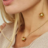 Minimalist Stainless Steel And Titanium Steel Geometric Round Ball Pendant Necklace With Electroplating