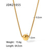 Minimalist Stainless Steel And Titanium Steel Geometric Round Ball Pendant Necklace With Electroplating