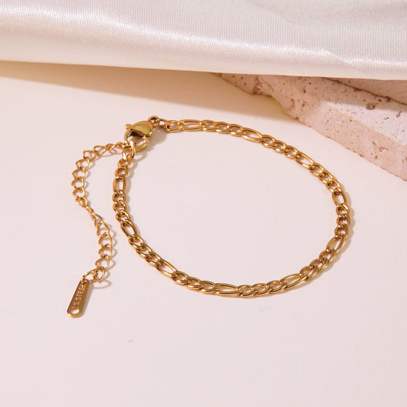 Minimalist Stainless Steel And Titanium Steel Plain Chain Women's Necklace With Electroplating