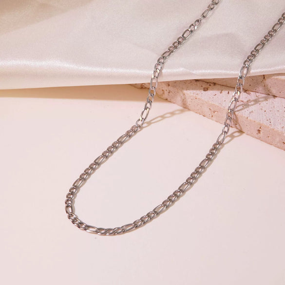 Minimalist Stainless Steel And Titanium Steel Plain Chain Women's Necklace With Electroplating