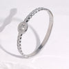 Minimalist Stainless Steel Clasp Bracelet With Geometric Wheat Ear Design Electroplated Light Luxury High End Accessory