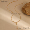 Minimalist Stainless Steel Clavicle Chain With Geometric Pattern And Star Pendant Electroplated