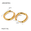 Minimalist Stainless Steel Electroplated 18K Gold Heart Shaped Geometric Earrings For Women