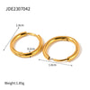 Minimalist Stainless Steel Electroplated 18K Gold Heart Shaped Geometric Earrings For Women
