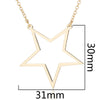 Minimalist Stainless Steel Geometric Star And Heart Pendant Necklace With Electroplated Finish For Women