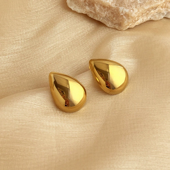 Minimalist Stainless Steel Heart Geometric Electroplated Glow Earrings For Women
