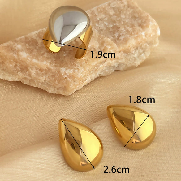 Minimalist Stainless Steel Heart Geometric Electroplated Glow Earrings For Women
