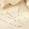 Minimalist Stainless Steel Necklace With Faux Pearl Pendant Geometric Design Electroplated For Women