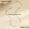 Minimalist Stainless Steel Necklace With Faux Pearl Pendant Geometric Design Electroplated For Women