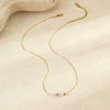 Minimalist Stainless Steel Necklace With Faux Pearl Pendant Geometric Design Electroplated For Women