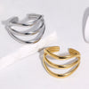 Minimalist Stainless Steel Open Bracelet For Women With Bold Geometric Design And Electroplated Finish