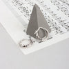 Minimalist Sterling Silver Geometric Earrings With Hammered Texture Distinctive Cool Style All Match Silver Earrings
