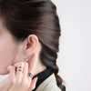 Minimalist Sterling Silver Geometric Earrings With Hammered Texture Distinctive Cool Style All Match Silver Earrings