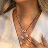 Minimalist Sterling Silver Geometric Necklace With Cotton Rope Chain Electroplating Design