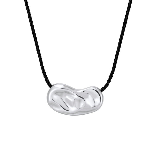 Minimalist Sterling Silver Geometric Necklace With Cotton Rope Chain Electroplating Design