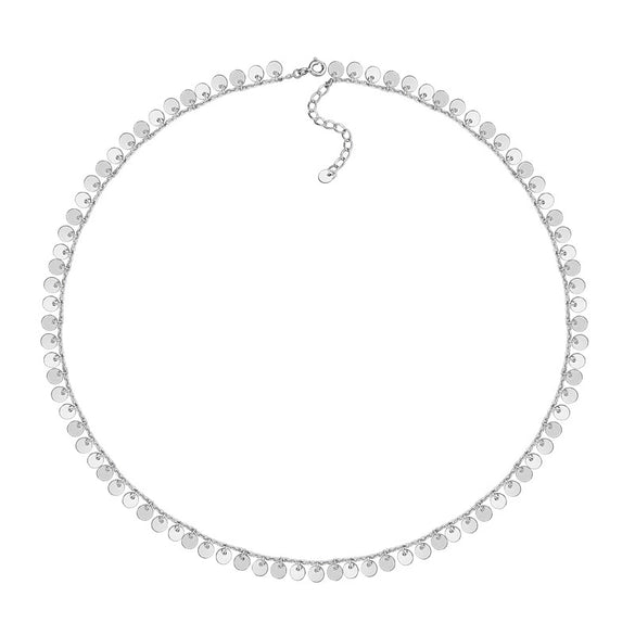 Minimalist 925 Sterling Silver Geometric Round Tassel Necklace With Electroplated Cross Chain Collarbone Jewelry For Women