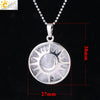 Minimalist Sun And Moon Round Pendant Necklace With Natural Stone Copper Ball Chain Electroplated Symbol Jewelry