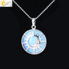 Minimalist Sun And Moon Round Pendant Necklace With Natural Stone Copper Ball Chain Electroplated Symbol Jewelry