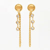 Minimalist Symmetrical Tassel Zircon Heart Shaped Stud Earrings In Stainless Steel With Vacuum Electroplating For Women