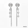 Minimalist Symmetrical Tassel Zircon Heart Shaped Stud Earrings In Stainless Steel With Vacuum Electroplating For Women