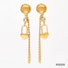 Minimalist Symmetrical Tassel Zircon Heart Shaped Stud Earrings In Stainless Steel With Vacuum Electroplating For Women