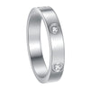 Minimalist Titanium Steel U Shape Diamond Ring