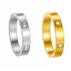 Minimalist Titanium Steel U Shape Diamond Ring
