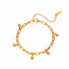 Minimalist Titanium Steel U Shaped Bead Pendant Bracelet For Women With Real Gold Plating And Cuban Chain