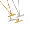 Minimalist Tshaped Stainless Steel Pendant Necklace With 18K Gold Pvd Plating Flash Ochain And Lobster Clasp