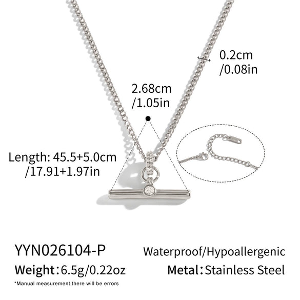 Minimalist Tshaped Stainless Steel Pendant Necklace With 18K Gold Pvd Plating Flash Ochain And Lobster Clasp