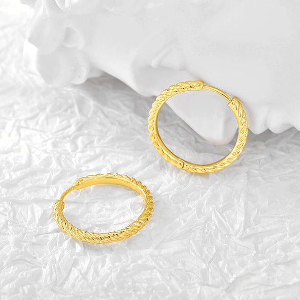 Minimalist Twist Earrings Copper Geometric Electroplating
