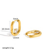Minimalist U Shaped Stainless Steel Earrings With Zircon Inlay And Vacuum Gold Plated Geometric Design For Women