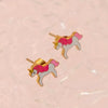Minimalist Unicorn Stainless Steel Earrings With Bow Tie Pattern And Electroplating Treatment