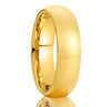Minimalist Unisex Couple Rings In Tungsten Steel With Curved Surface And Gold Electroplated Finish
