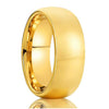 Minimalist Unisex Couple Rings In Tungsten Steel With Curved Surface And Gold Electroplated Finish