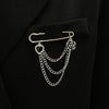 Minimalist Unisex Punk Hip Hop Heart Shaped Alloy Brooch With Paperclip Chain And Electroplating Process