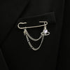 Minimalist Unisex Punk Hip Hop Heart Shaped Alloy Brooch With Paperclip Chain And Electroplating Process