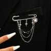 Minimalist Unisex Punk Hip Hop Heart Shaped Alloy Brooch With Paperclip Chain And Electroplating Process