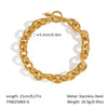 Minimalist Versatile Chain Bracelet With Ot Clasp For Women Titanium Steel Flower Shaped Pvd Vacuum Real Gold Electroplated Nonfading Wholesale